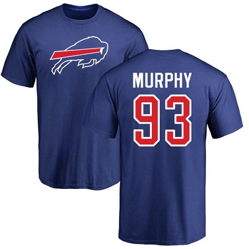 Men NFL Buffalo Bills #93 Trent Murphy Royal Blue Name and Number Logo T Shirt->buffalo bills->NFL Jersey